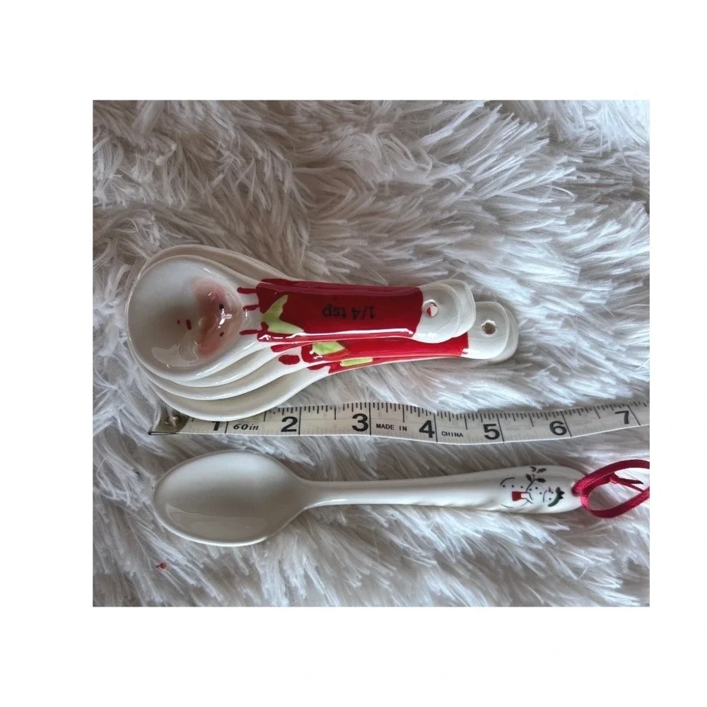 Santa Measuring Spoons Holiday Set Christmas Porcelain Decorative Grandmacore